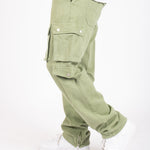 Khaki Relaxed Fit Utility Cargo Trousers - Liquor n Poker