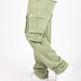 Khaki Relaxed Fit Utility Cargo Trousers - Liquor n Poker
