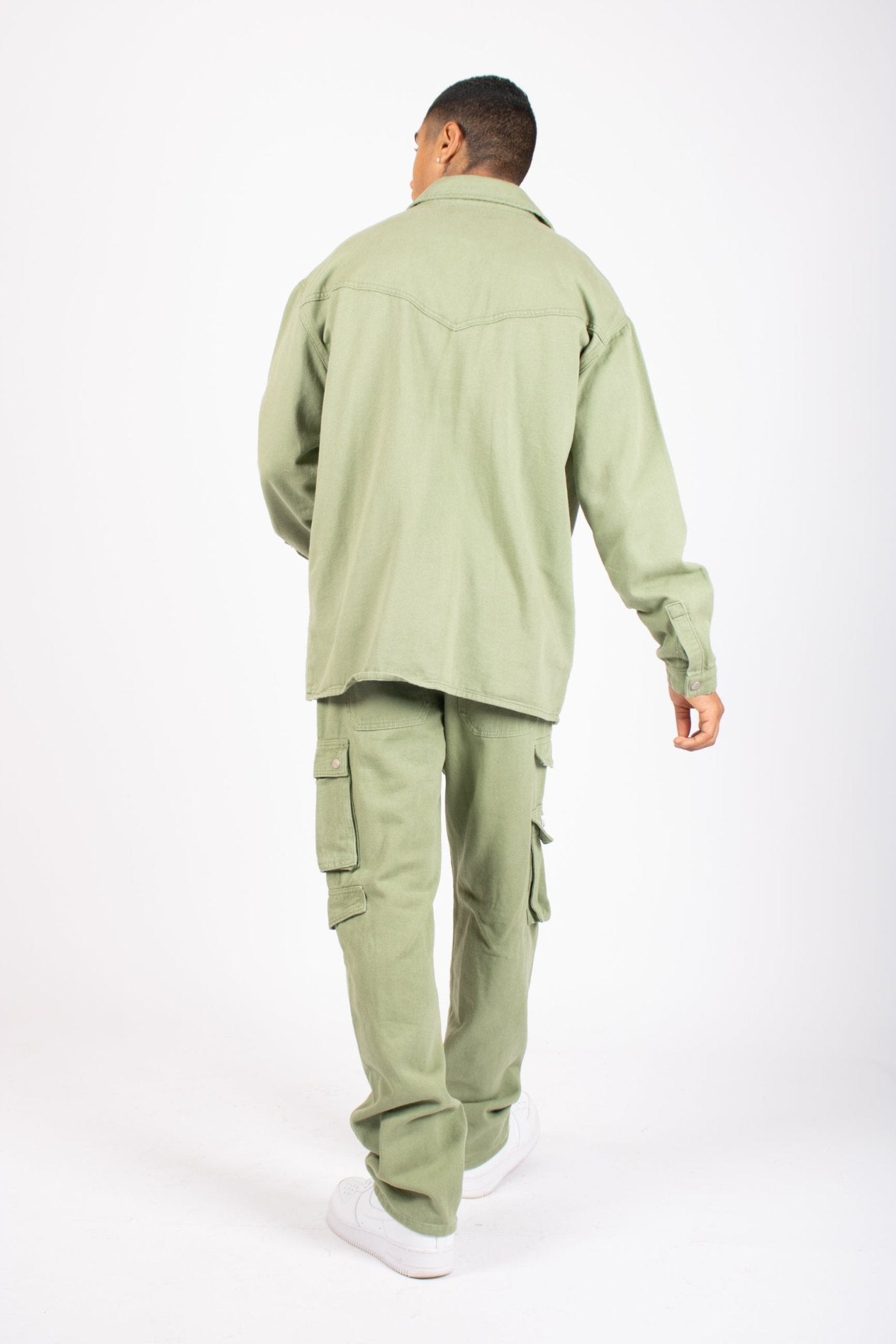 Khaki Relaxed Fit Utility Cargo Trousers - Liquor n Poker