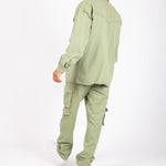 Khaki Relaxed Fit Utility Cargo Trousers - Liquor n Poker