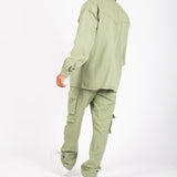 Khaki Relaxed Fit Utility Cargo Trousers - Liquor n Poker