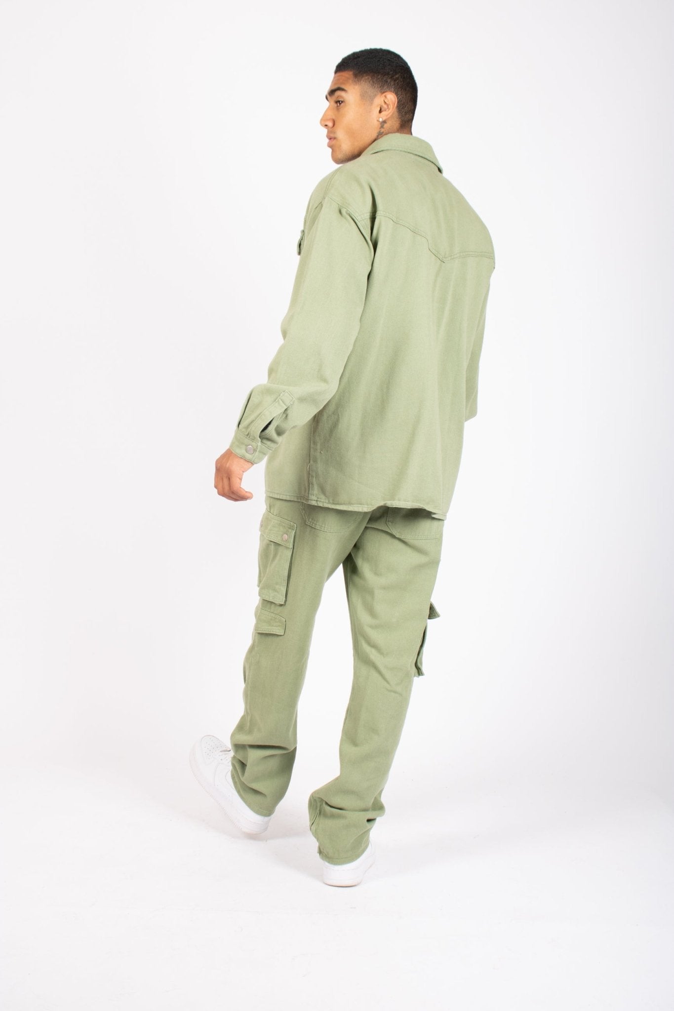 Khaki Relaxed Fit Utility Cargo Trousers - Liquor n Poker