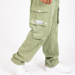 Khaki Relaxed Fit Utility Cargo Trousers - Liquor n Poker