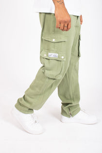 Khaki Relaxed Fit Utility Cargo Trousers - Liquor n Poker
