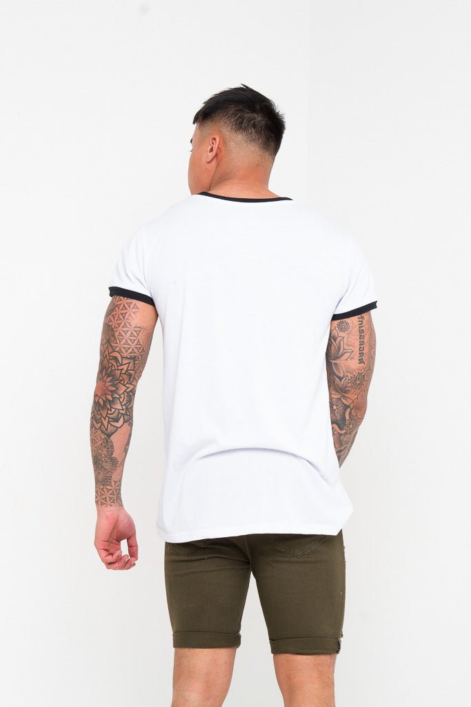 Khaki Ripped Skinny Stretch Denim Shorts - Liquor n Poker