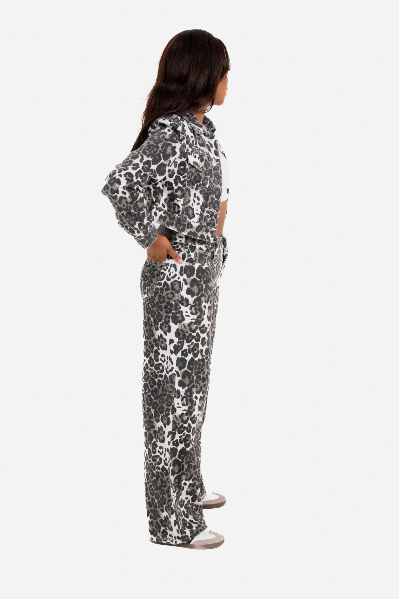 Leopard Print Wide Leg Jeans - Liquor n Poker