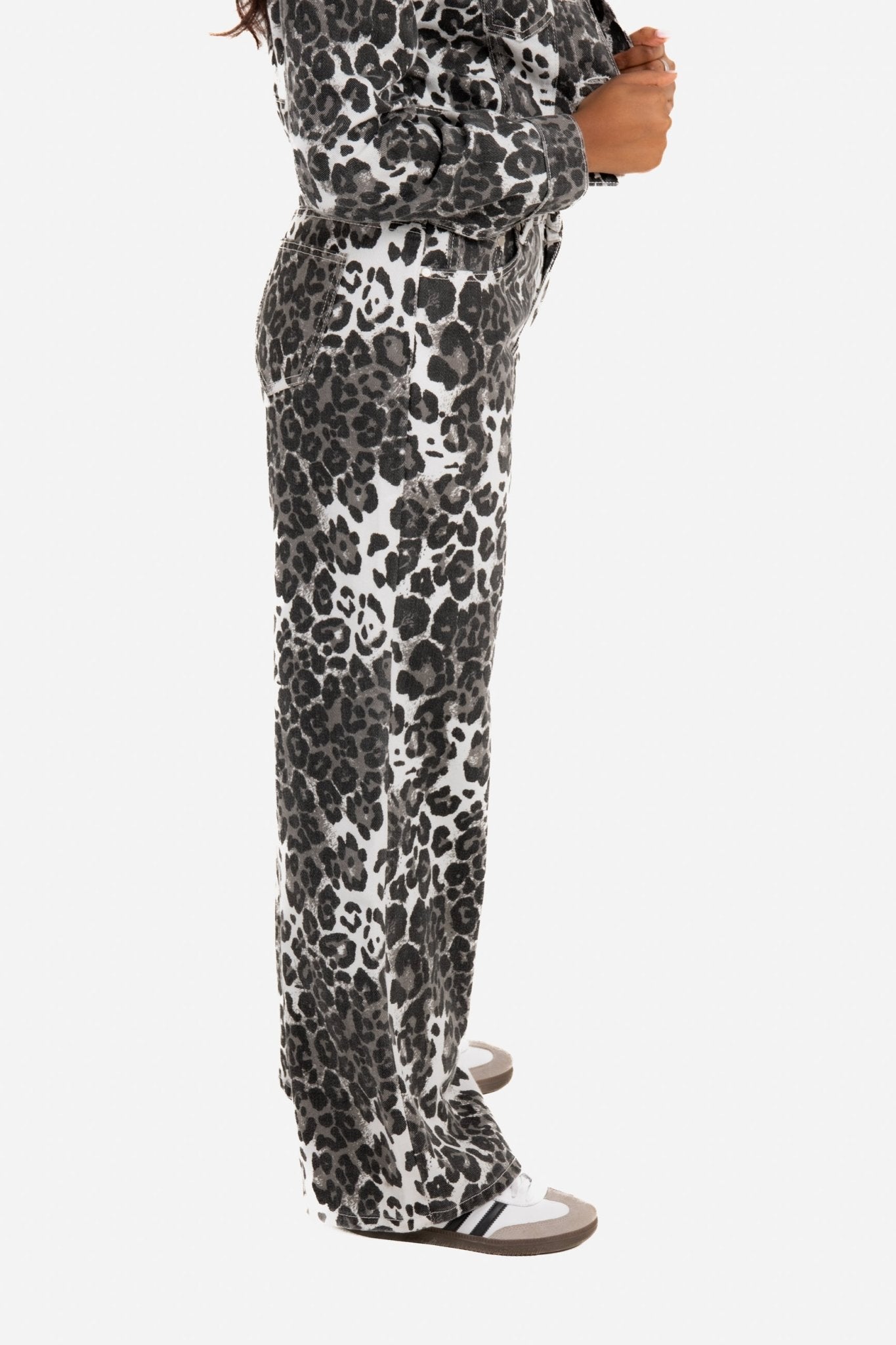 Leopard Print Wide Leg Jeans - Liquor n Poker