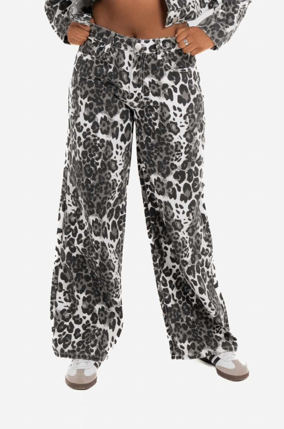 Leopard Print Wide Leg Jeans - Liquor n Poker