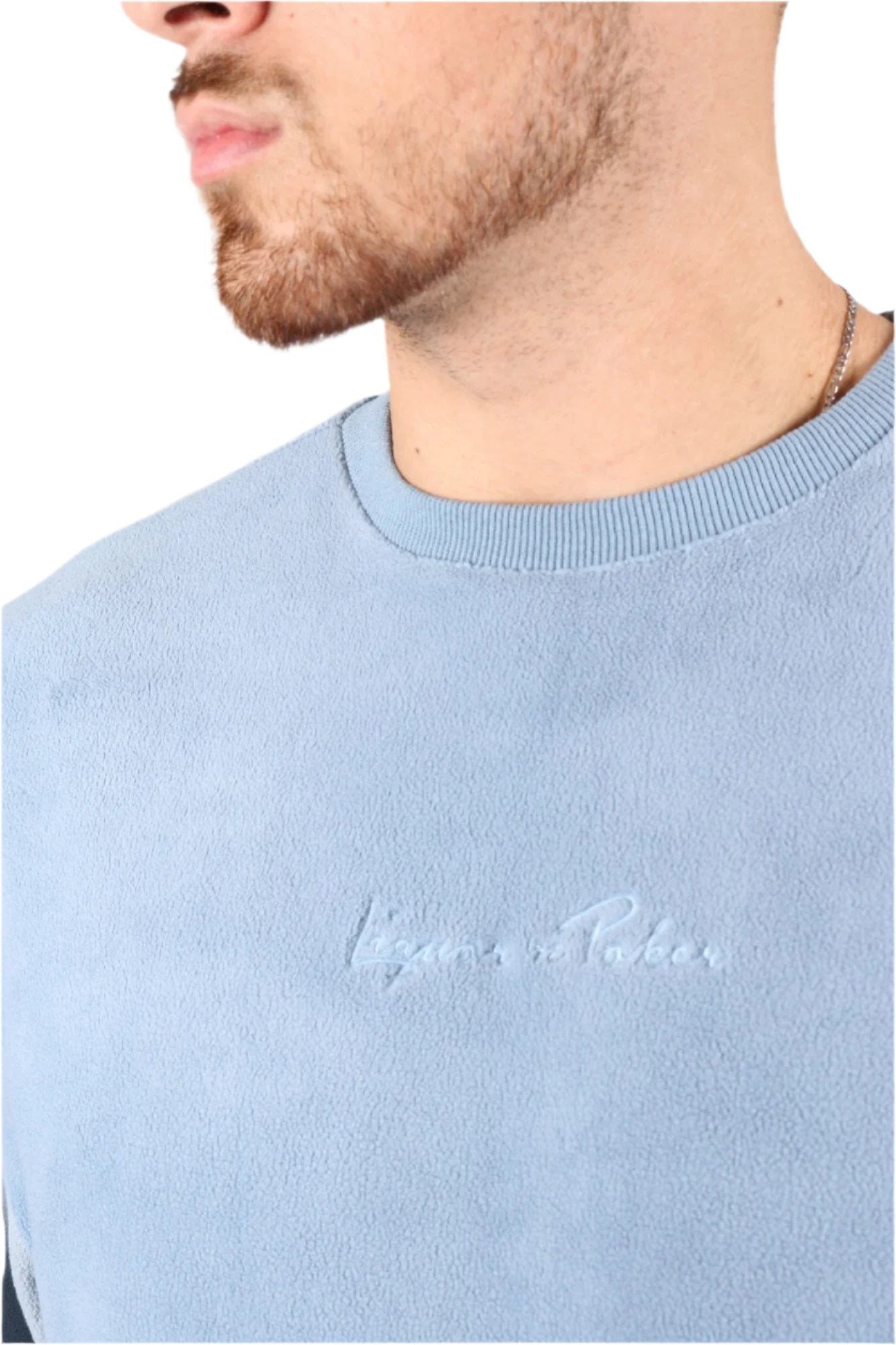 Light Blue Polar Fleece Sweatshirt - Liquor n Poker