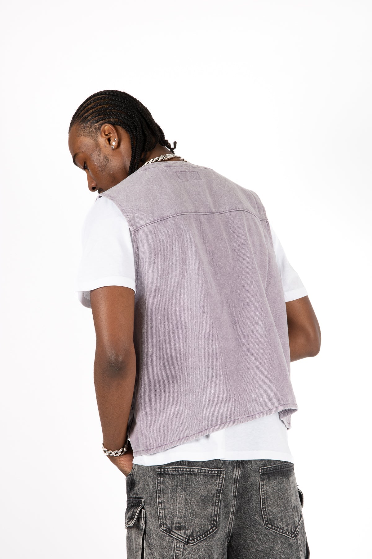 Lilac Denim Gilet Vest - Liquor n Poker