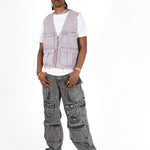 Lilac Denim Gilet Vest - Liquor n Poker