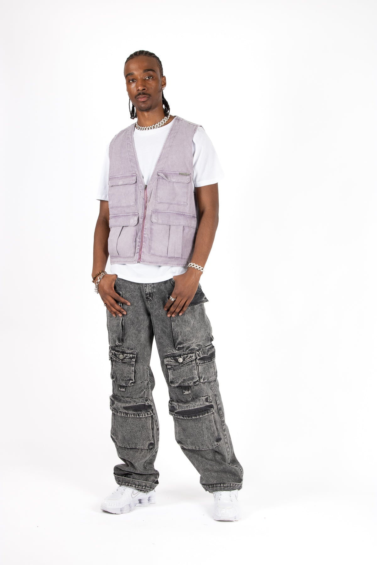 Lilac Denim Gilet Vest - Liquor n Poker