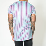 Lilac & Lime Candy Stripe Muscle Fit T-Shirt - Liquor n Poker