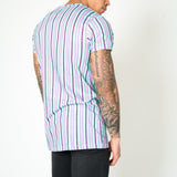 Lilac & Lime Candy Stripe Muscle Fit T-Shirt - Liquor n Poker
