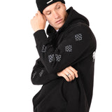 Liquor N Poker Black Rhinestone Embellished 'Blessed' Motif Hoodie - Liquor n Poker