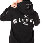 Liquor N Poker Black Rhinestone Embellished 'Blessed' Motif Hoodie - Liquor n Poker