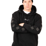 Liquor N Poker Black Rhinestone Embellished 'Blessed' Motif Hoodie - Liquor n Poker