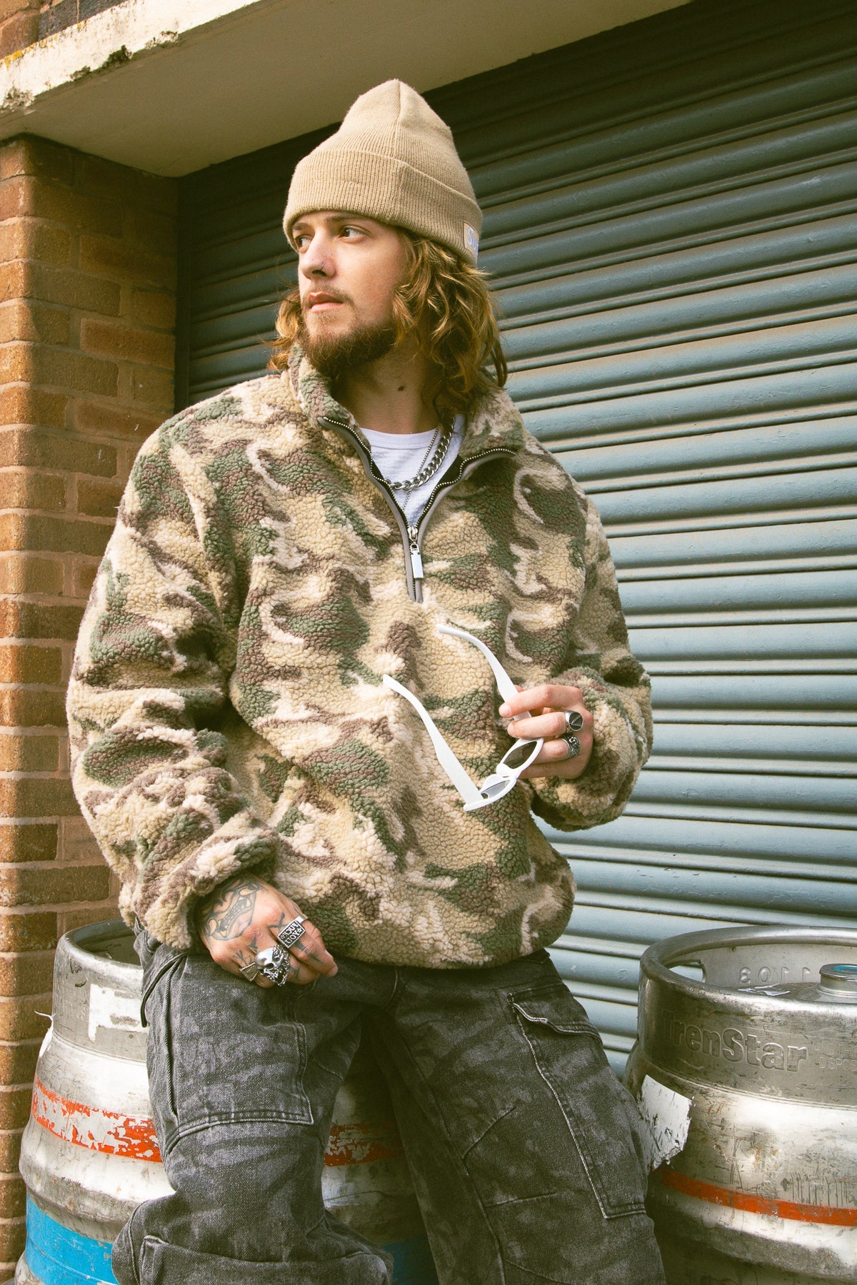 Liquor N Poker Camo Oversized Borg Jumper - Liquor n Poker