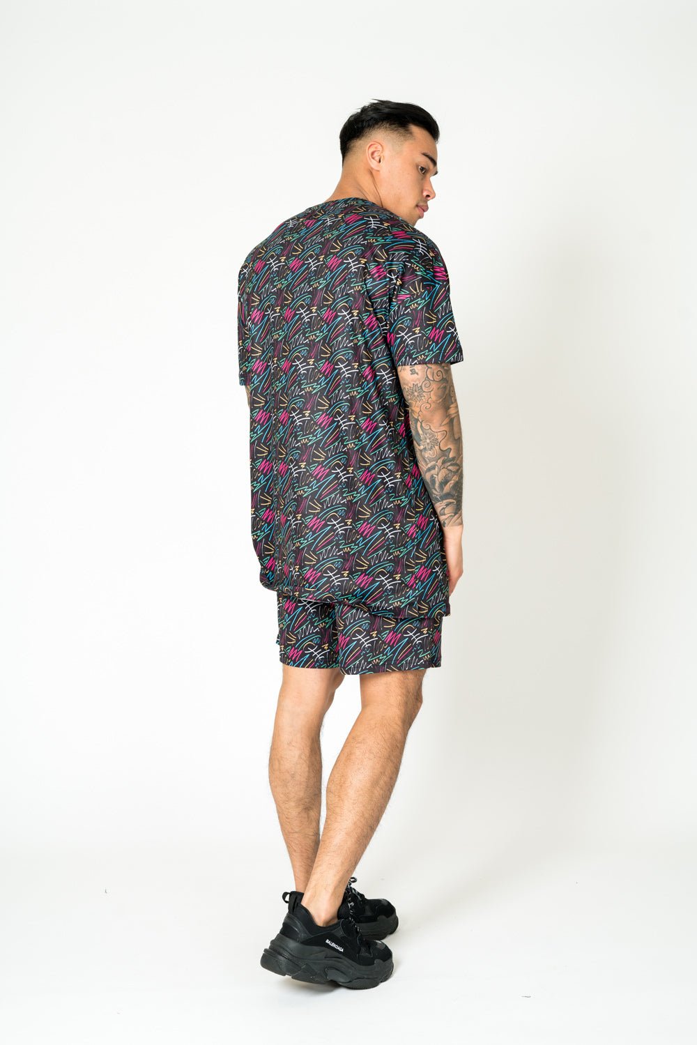 Liquor N Poker Graffiti Printed Black Shorts - Liquor n Poker
