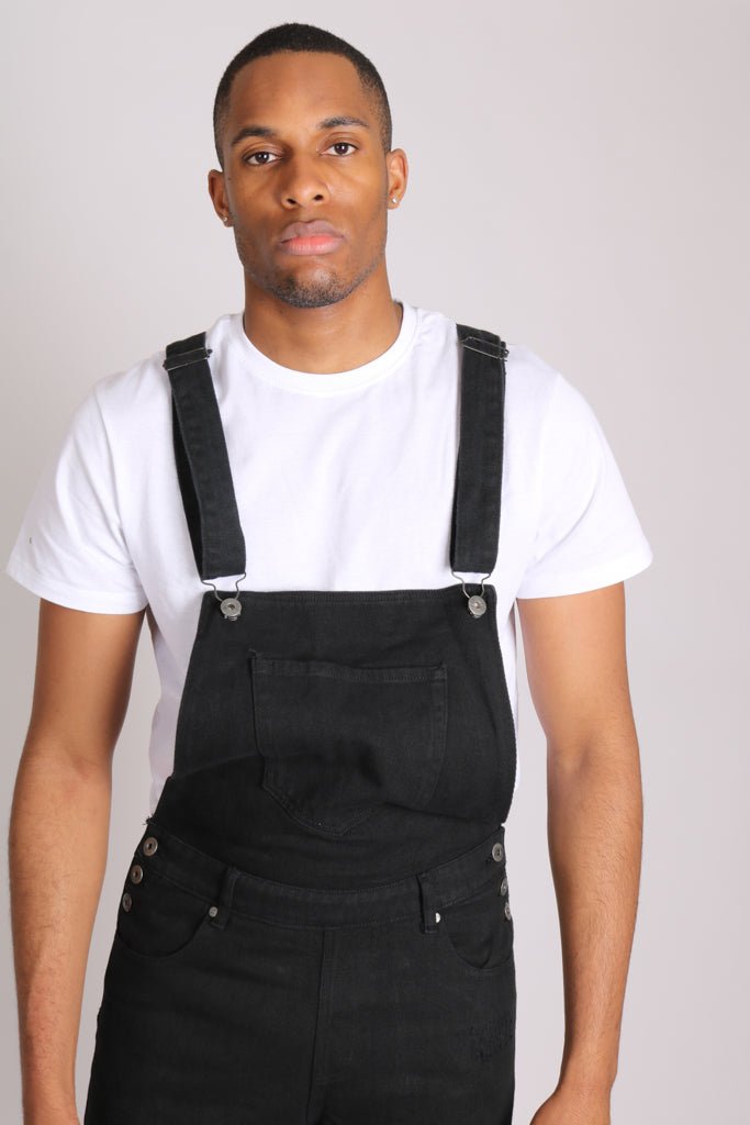 Liquor N Poker Louisiana Black Distressed Denim Dungarees - Liquor n Poker