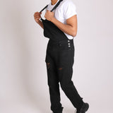 Liquor N Poker Louisiana Black Distressed Denim Dungarees - Liquor n Poker