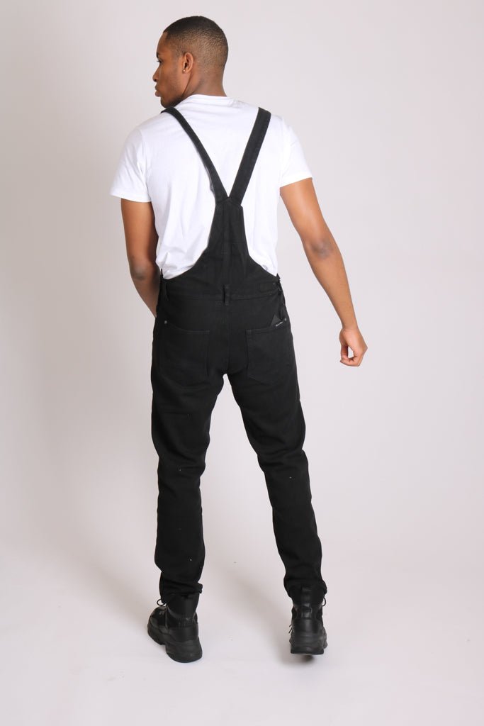 Liquor N Poker Louisiana Black Distressed Denim Dungarees - Liquor n Poker