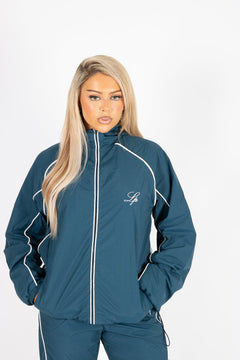 Liquor N Poker Navy Shell Track Jacket With Logo & Piping - Liquor n Poker