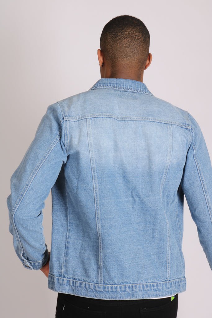 Liquor N Poker Norton Classic Slim Fit Denim Trucker Jacket In Stonewash - Liquor n Poker