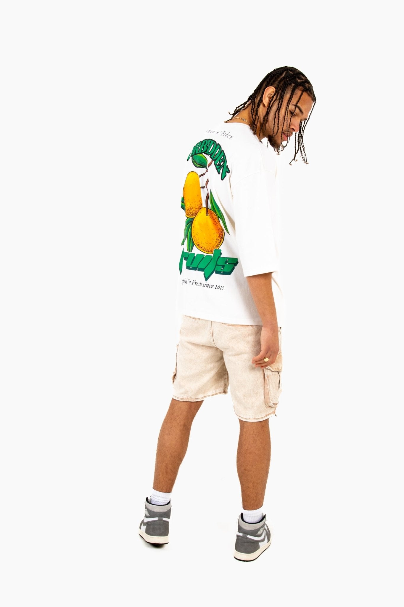 Liquor N Poker Oversized Forbidden Fruits Back Printed White T-Shirt - Liquor n Poker