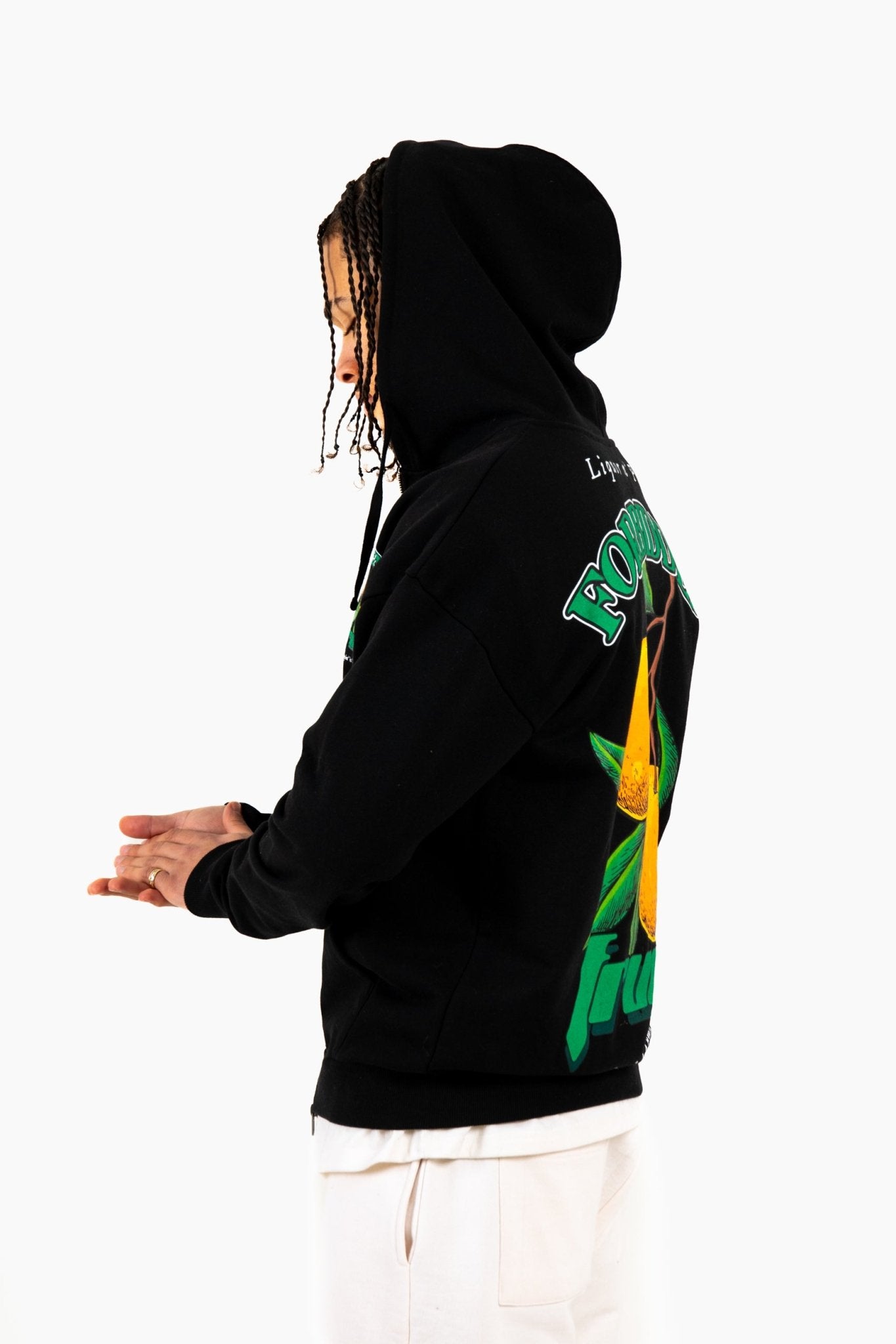 Liquor N Poker Oversized 'Forbidden Fruits' Back Printed Zip Up Hoodie - Liquor n Poker