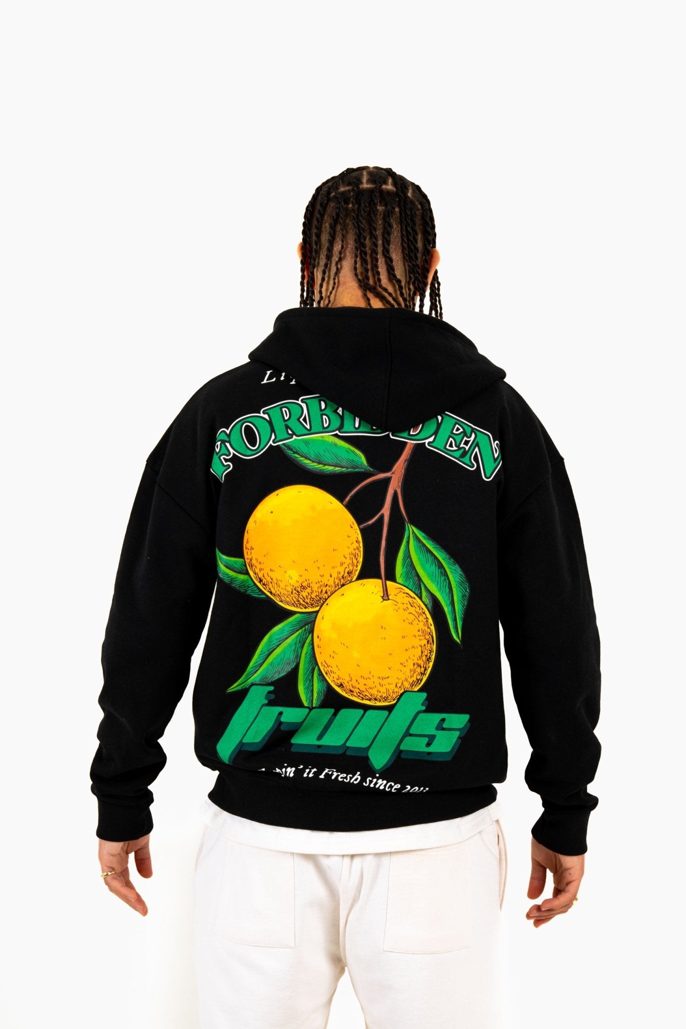 Liquor N Poker Oversized 'Forbidden Fruits' Back Printed Zip Up Hoodie - Liquor n Poker