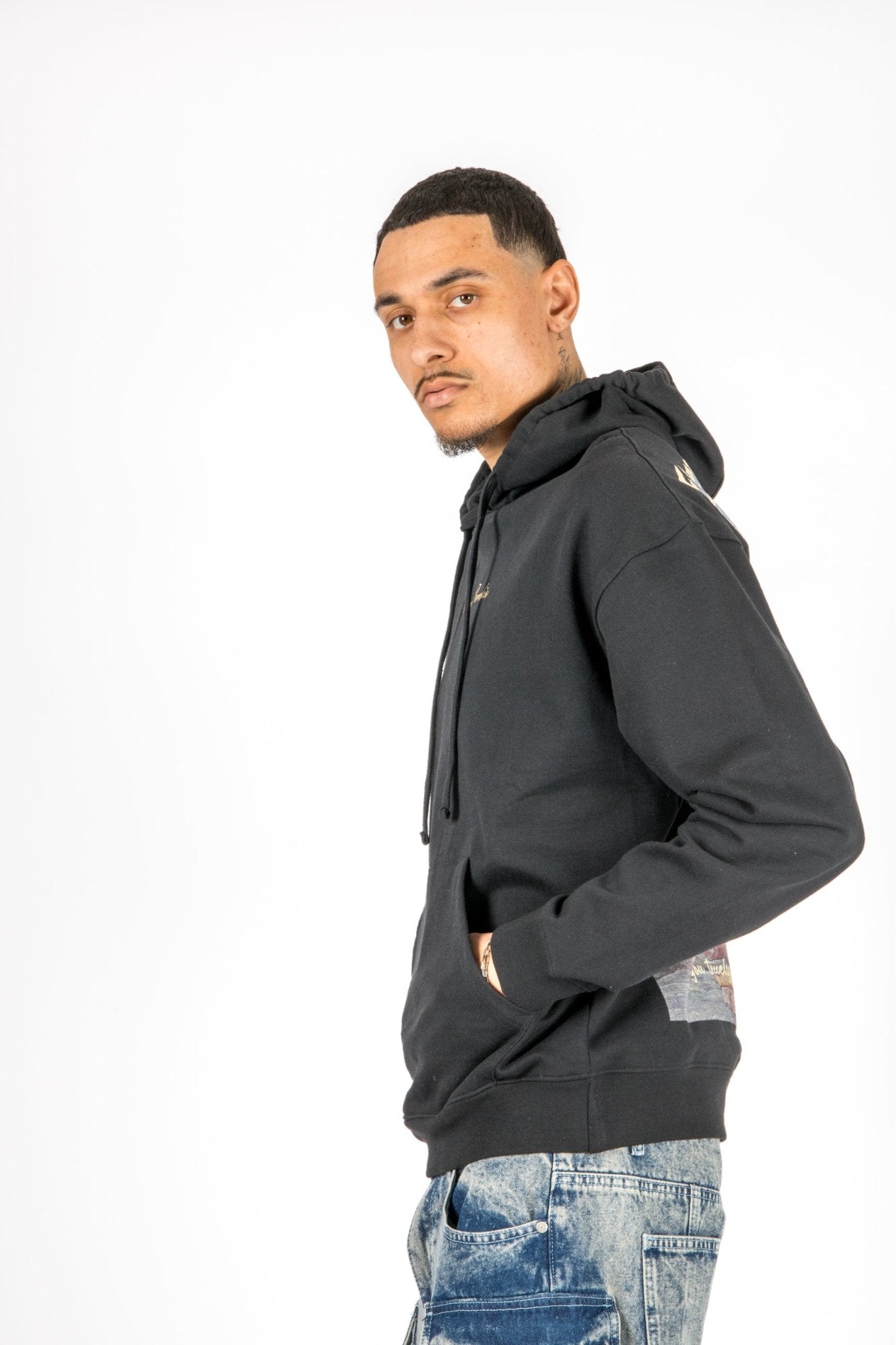 Liquor N Poker Oversized Hoodie Eternal Paradise Back Print Black - Liquor n Poker