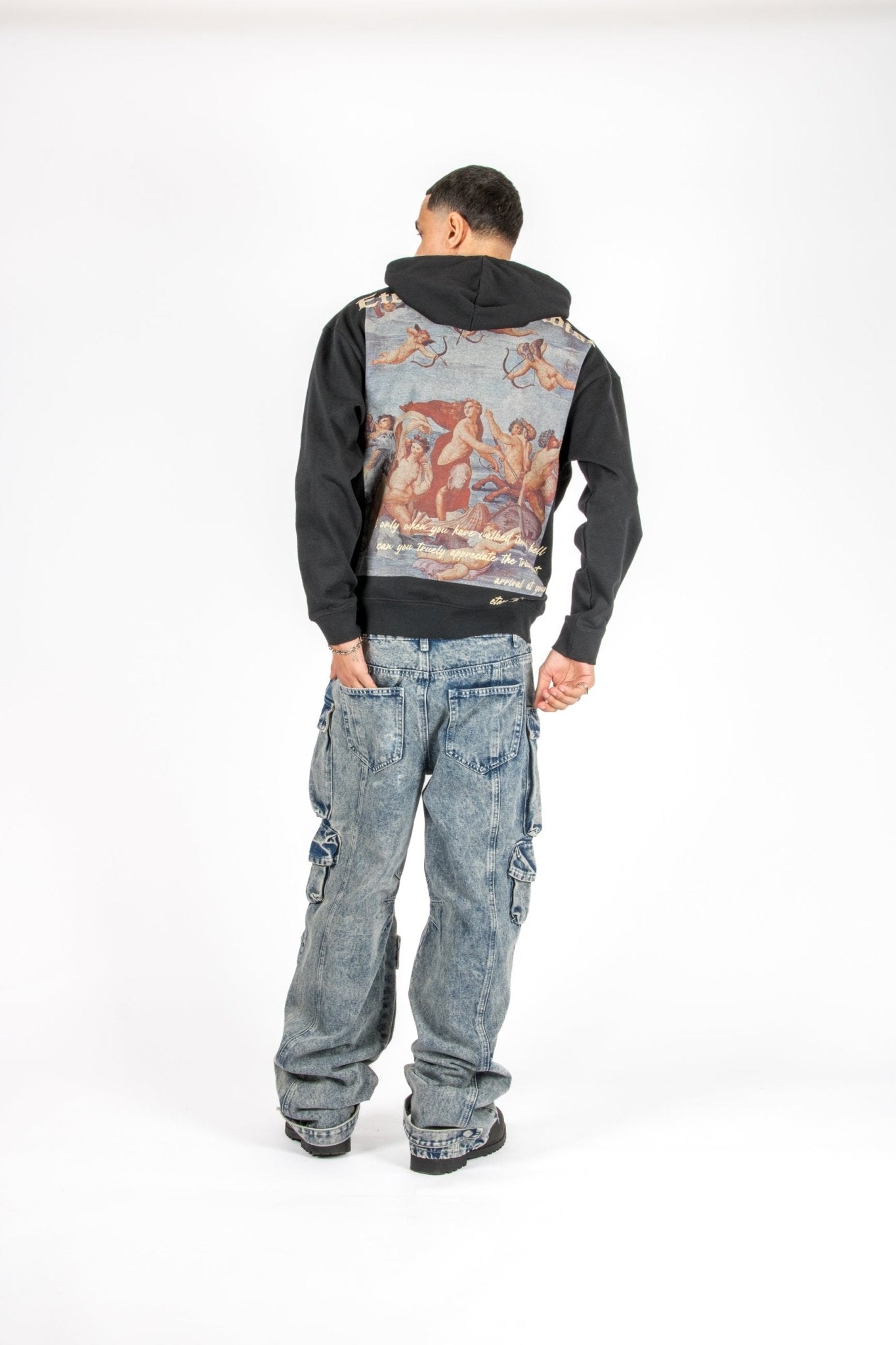 Liquor N Poker Oversized Hoodie Eternal Paradise Back Print Black - Liquor n Poker