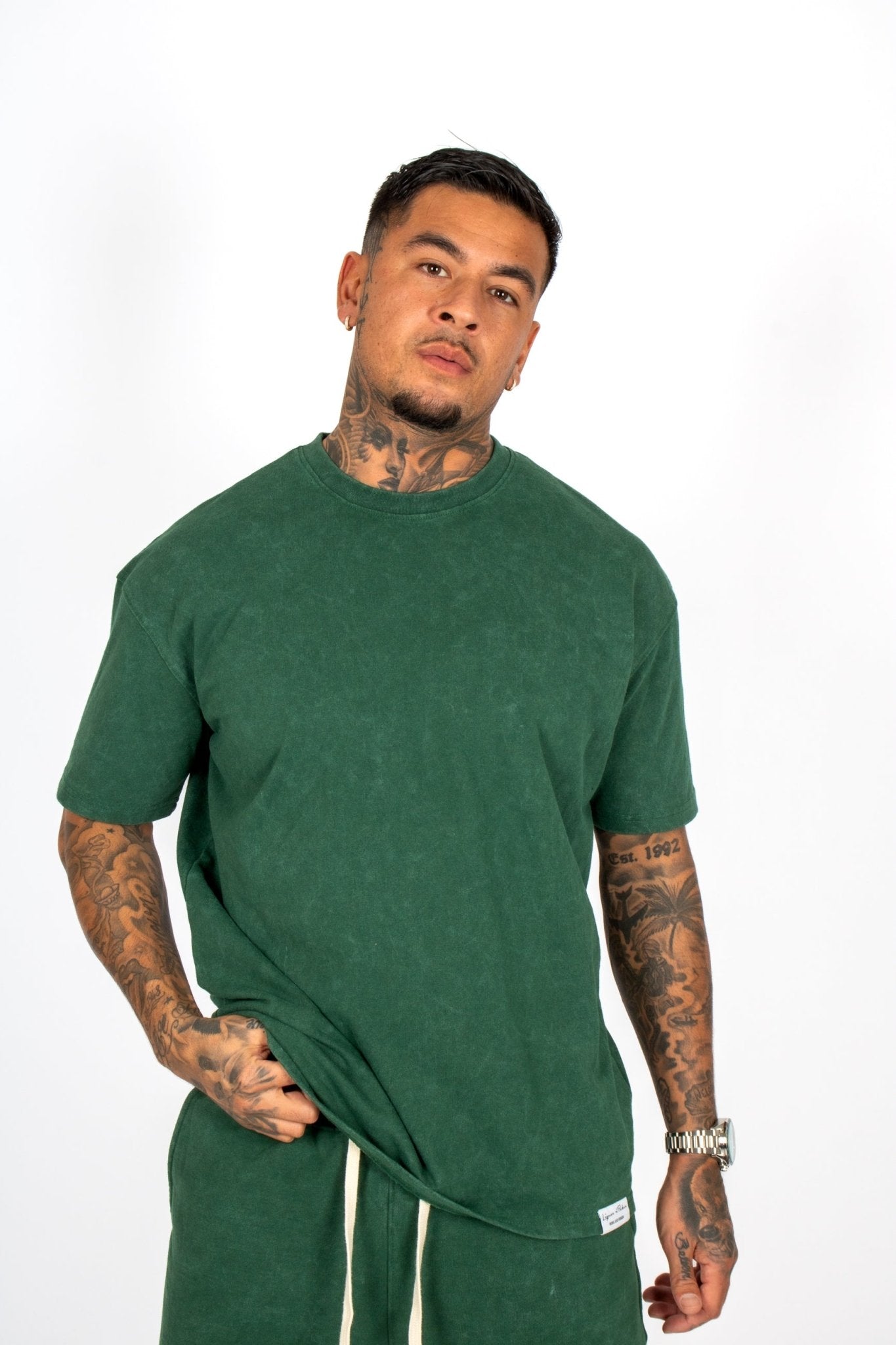 Liquor N Poker Premium Recycled Forest Acid Green Boxy T-Shirt - Liquor n Poker