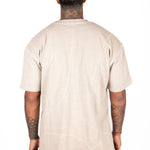 Liquor N Poker Raw Edge Emblem Relaxed Fit T-Shirt Beige - Liquor n Poker
