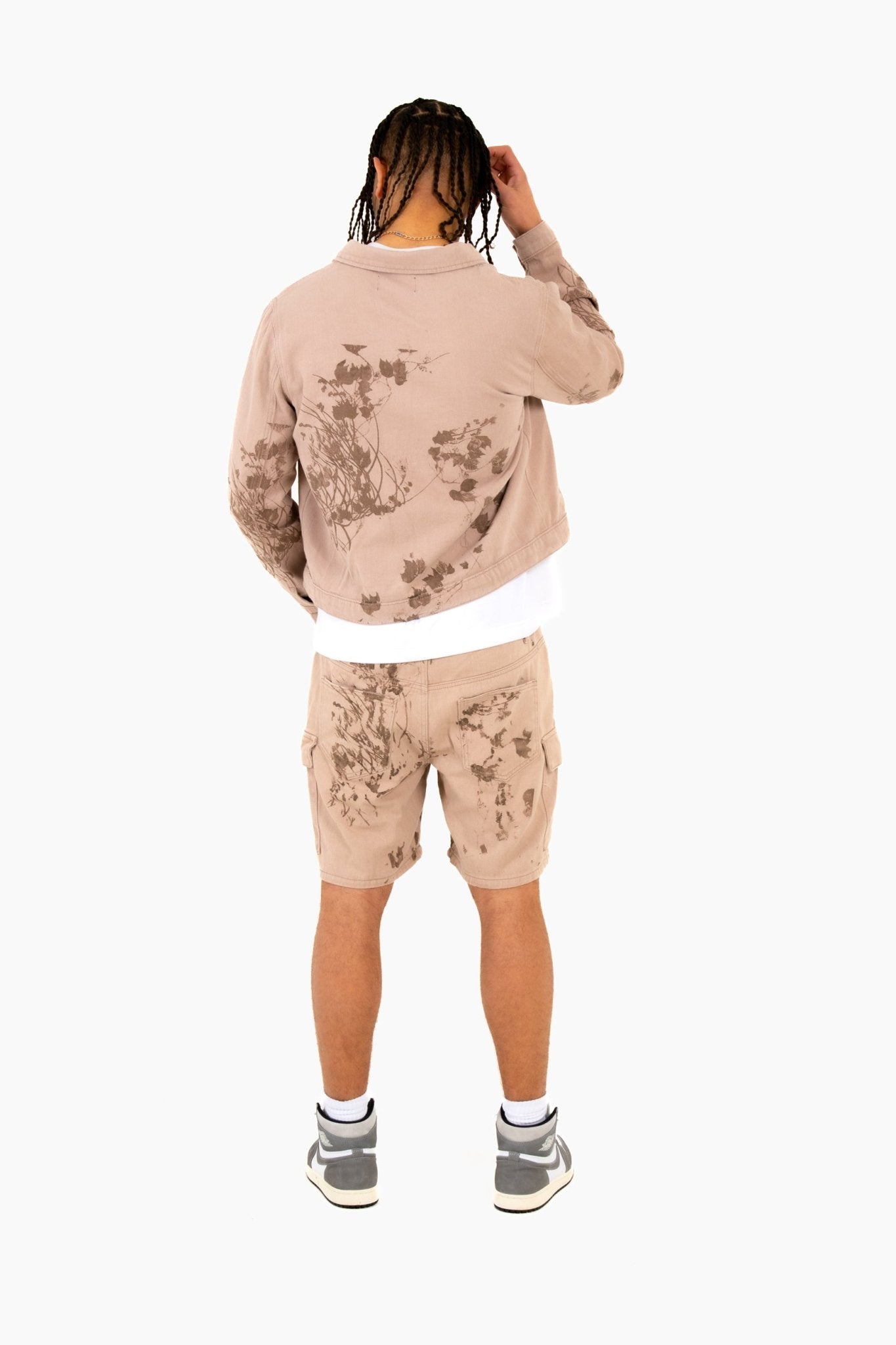 Liquor N Poker Sand & Brown Floral Twill Relaxed Cargo Shorts - Liquor n Poker