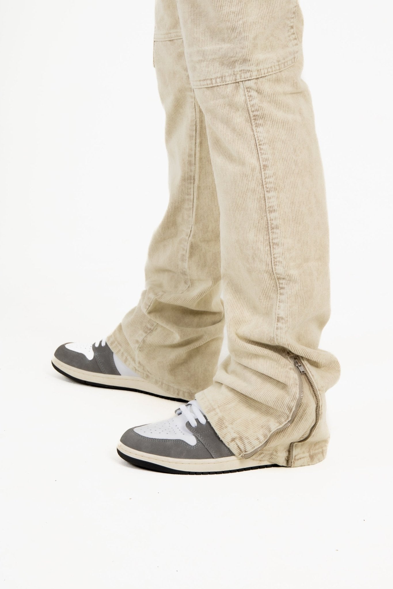 Liquor N Poker Stone Corduroy Slim Stacked Cargo - Liquor n Poker