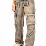 Liquor N Poker Washed Pink Tint Straight Leg Cargo - Liquor n Poker