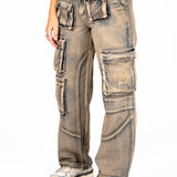 Liquor N Poker Washed Pink Tint Straight Leg Cargo - Liquor n Poker