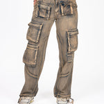 Liquor N Poker Washed Pink Tint Straight Leg Cargo - Liquor n Poker