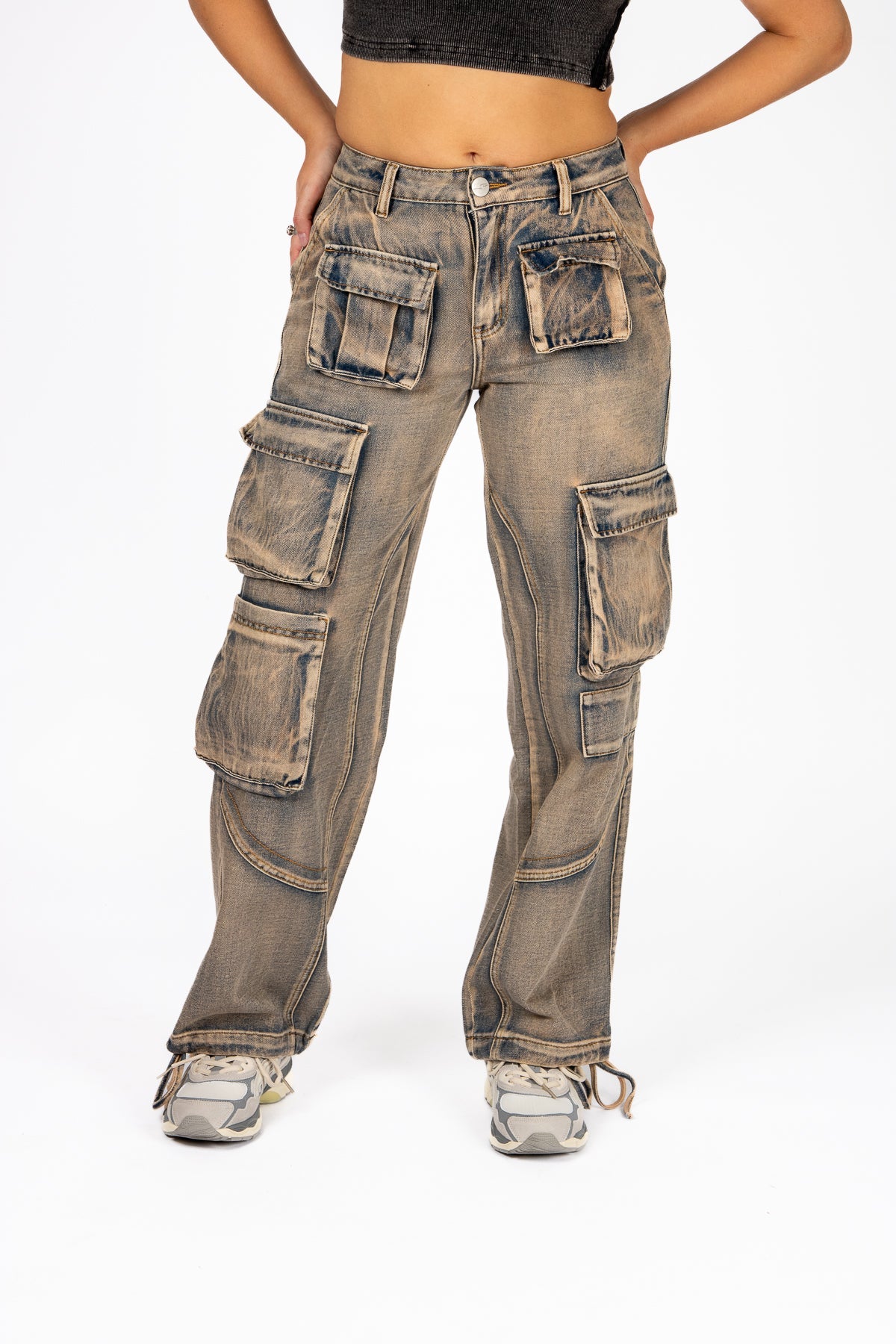 Liquor N Poker Washed Pink Tint Straight Leg Cargo - Liquor n Poker