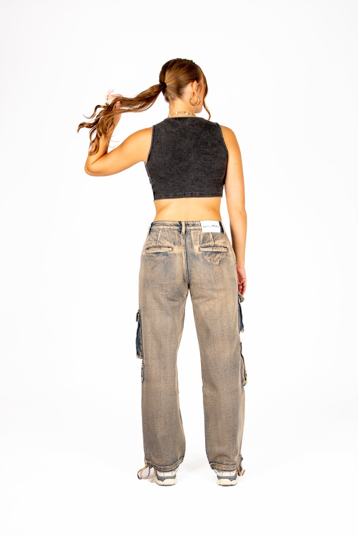 Liquor N Poker Washed Pink Tint Straight Leg Cargo - Liquor n Poker