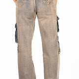 Liquor N Poker Washed Pink Tint Straight Leg Cargo - Liquor n Poker