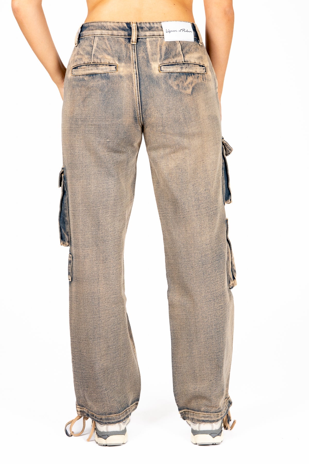 Liquor N Poker Washed Pink Tint Straight Leg Cargo - Liquor n Poker