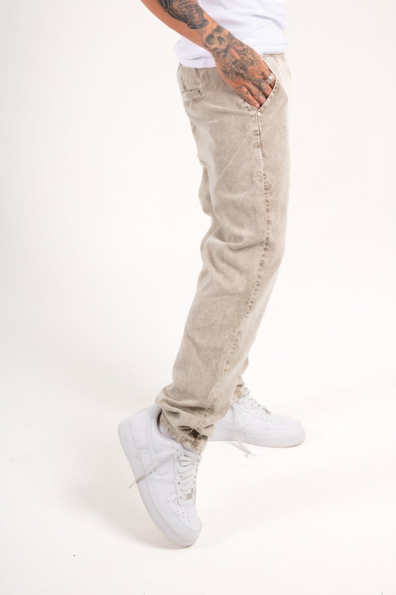LNP ACID BEIGE CORDUROY STRAIGHT TROUSER - Liquor n Poker