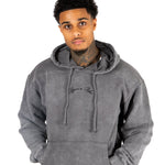 LNP Acid Grey Faded Text Hoodie - Liquor n Poker