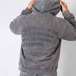 LNP Acid Grey Faded Text Hoodie - Liquor n Poker