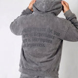 LNP Acid Grey Faded Text Hoodie - Liquor n Poker