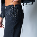 LNP baggy chain detail jean in black - Liquor n Poker
