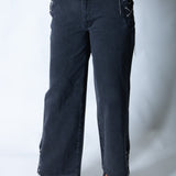 LNP baggy chain detail jean in black - Liquor n Poker